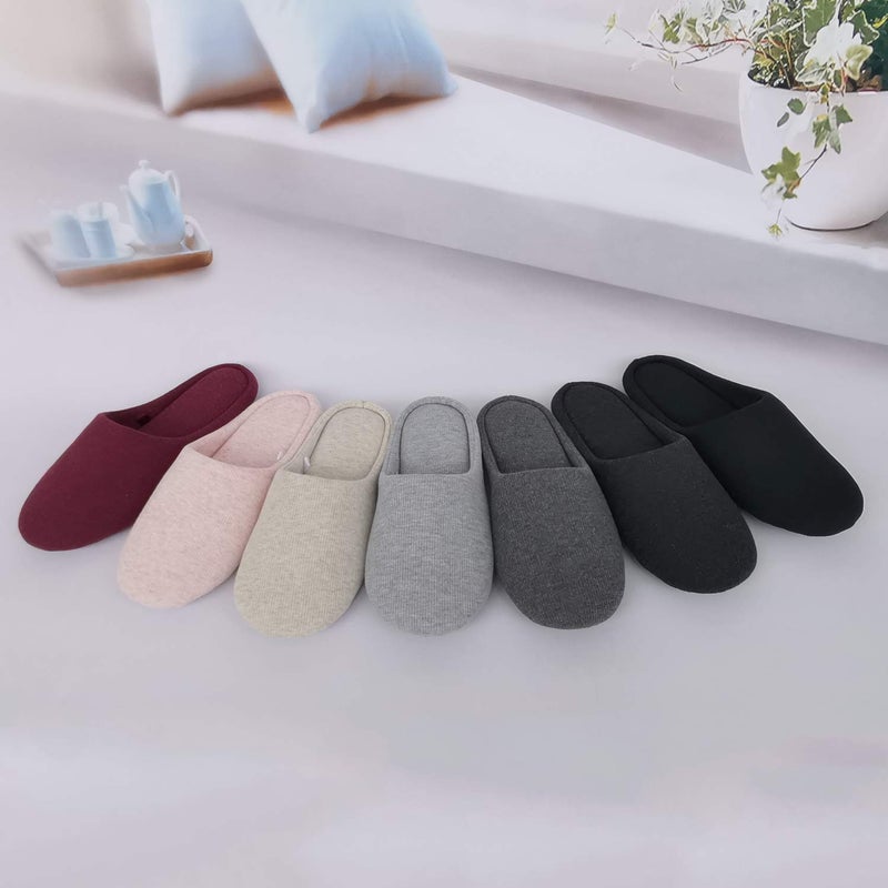 ofoot Women's House Slippers Memory Foam Indoor Shoes,Washable Cotton Non-Slip Rubber Sole,Japanese Style Slip-Ons for Plantar Fasciitis,Lightweight Gift for Mom/Wife (1-Grey, US 9-10) - Image 5